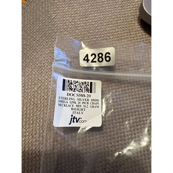 JTV Sterling Silver 925 8mm Omega Link Chain Necklace 20" Italy - Picture 7 of 13